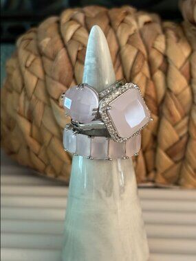 Set of 3 Pink Boutique Rings